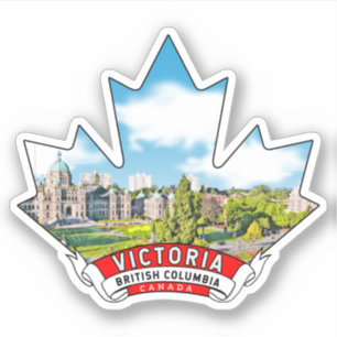 Victoria, British Columbia Canada Maple Leaf Aufkleber