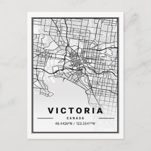 Victoria British Columbia Canada Travel City Map Postkarte