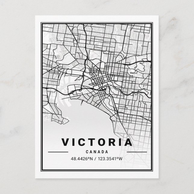 Victoria British Columbia Canada Travel City Map Postkarte (Vorderseite)
