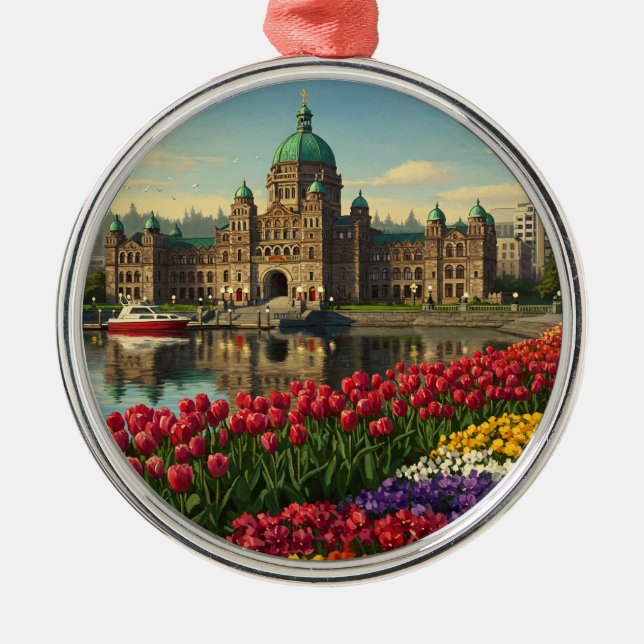 Victoria British Columbia Canada Travel Ornament Aus Metall (Vorne)
