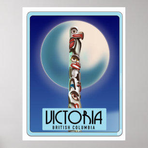 Victoria British Columbia Totempfahl. Poster