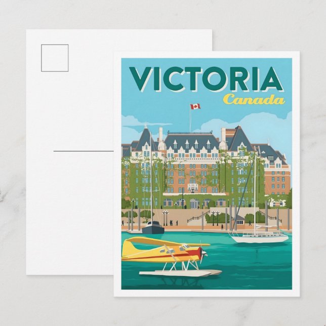 Victoria Canada Art Vintage Travel  Postkarte (Vorne/Hinten)