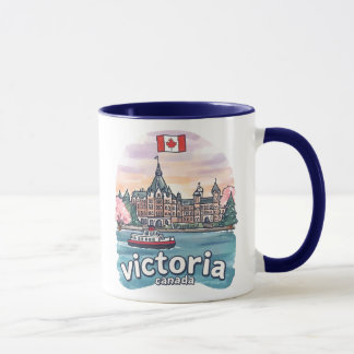 Victoria Canada Colorful Cute Skyline Artistic Tasse