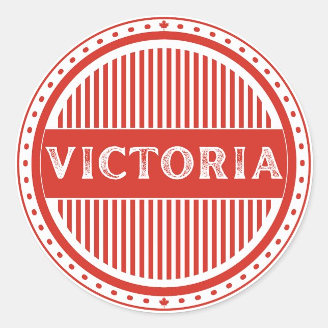 Victoria City Pride Emblem – Canadian Identity Runder Aufkleber (Vorderseite)