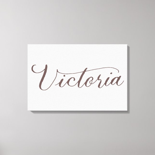 Victoria - Design moderner kalligrafischer Namen Leinwanddruck (Vorderseite)