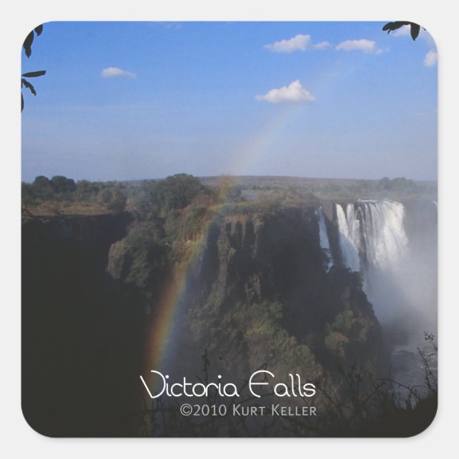 Victoria Fall 2 Quadratischer Aufkleber (Vorderseite)