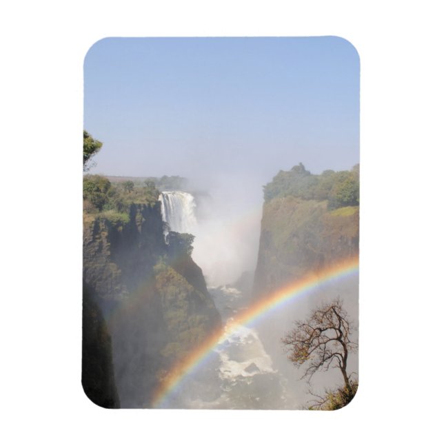 Victoria-Fälle Regenbogen-Wasserfall-Foto Magnet (Vertikal)
