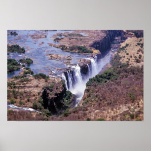 Victoria Falls aerial view - Simbabwe, Afrika Poster