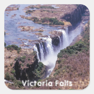 Victoria Falls aerial view - Simbabwe, Afrika Quadratischer Aufkleber