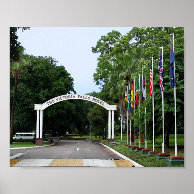 Victoria Falls Hotel Eingang 10 x 8 cm Poster (Vorne)