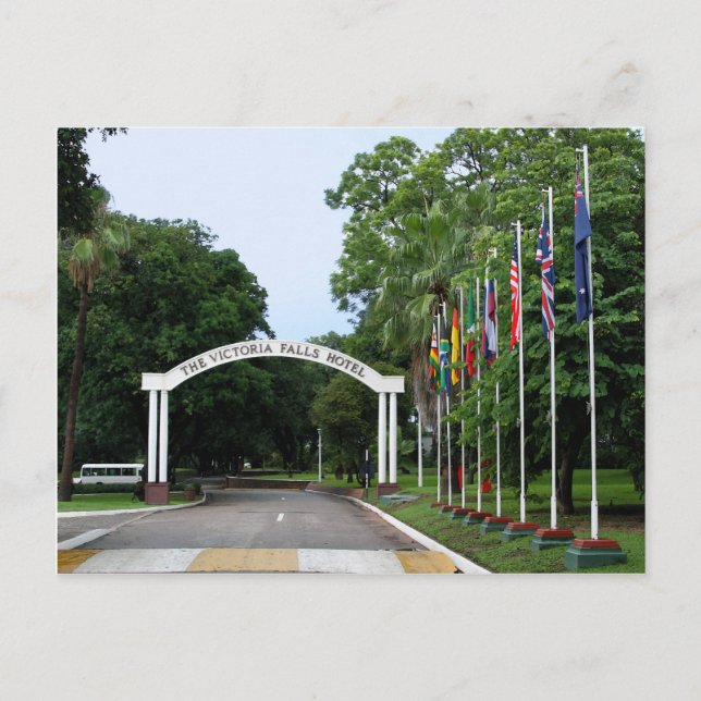 Victoria Falls Hotel Eingang Postkarte (Vorderseite)