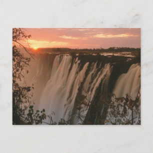 Victoria Falls mit Sonne am Horizont, Victoria Postkarte