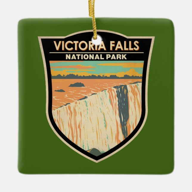 Victoria Falls National Park Vintage Keramikornament (Vorderseite)