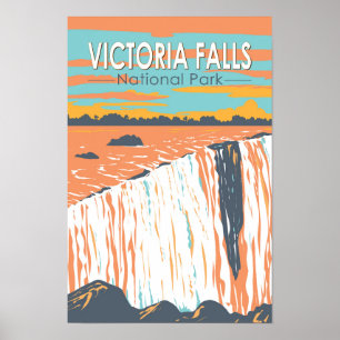 Victoria Falls National Park Vintage Poster