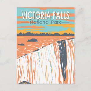 Victoria Falls National Park Vintage Postkarte