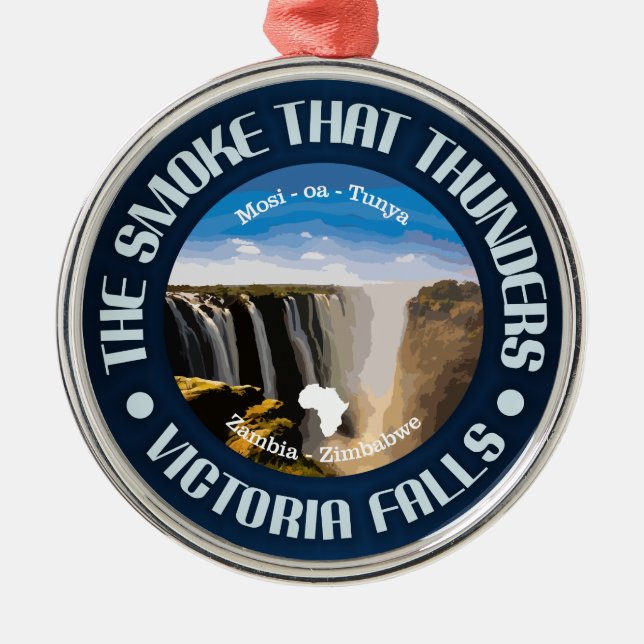 Victoria Falls (rd) Ornament Aus Metall (Vorne)