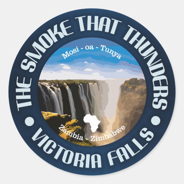 Victoria Falls (rd) Runder Aufkleber (Vorderseite)