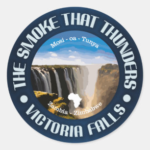 Victoria Falls (rd) Runder Aufkleber
