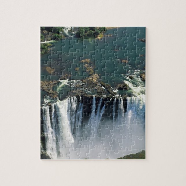 Victoria Falls, Sambia bis zur Grenze zu Simbabwe. Puzzle (Vertikal)