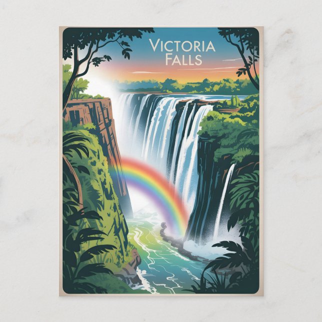 Victoria Falls Vintag Postkarte (Vorderseite)