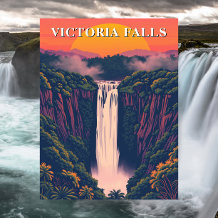 Victoria Falls Waterfall Travel Postcard Postkarte