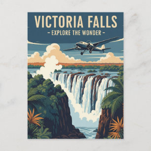 Victoria Falls Zambia Zimbabwe Reisen Vintag Postkarte