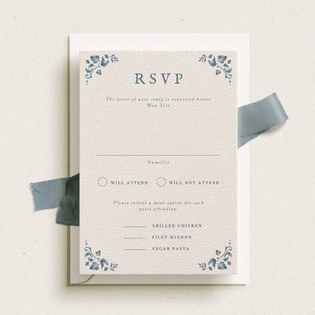 Victoria Formal Portrait Wedding RSVP Card Einladung (Von Creator hochgeladen)