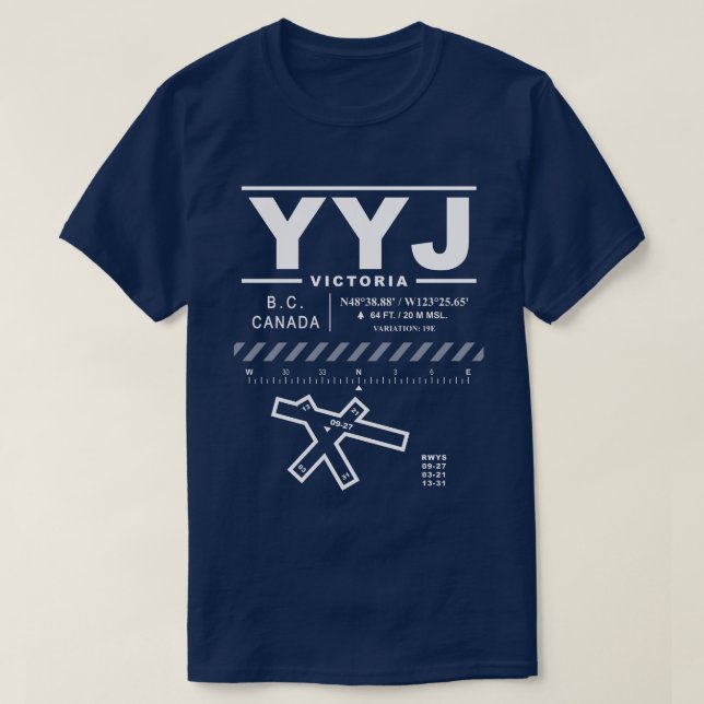 Victoria International Airport YYJ Tee Shirt: (Design vorne)