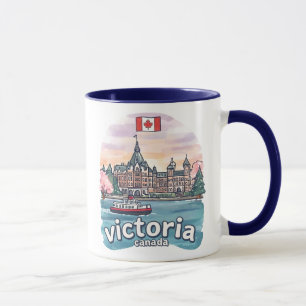 Victoria Kanada Farbige Niedliche Skyline Künstler Tasse