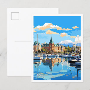 Victoria Kanada Kunst Vintage Reiseillustration Postkarte