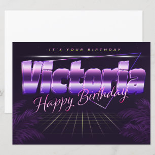 Victoria Name Vorname lila retro Karte Geburtstag
