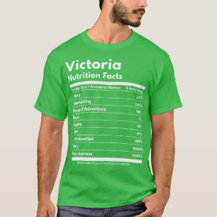 Victoria Nutrition Facts Funny Personalisiert Name T-Shirt