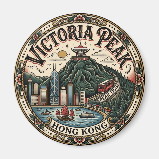 Victoria Peak Hongkong China Magnet (Vorne)