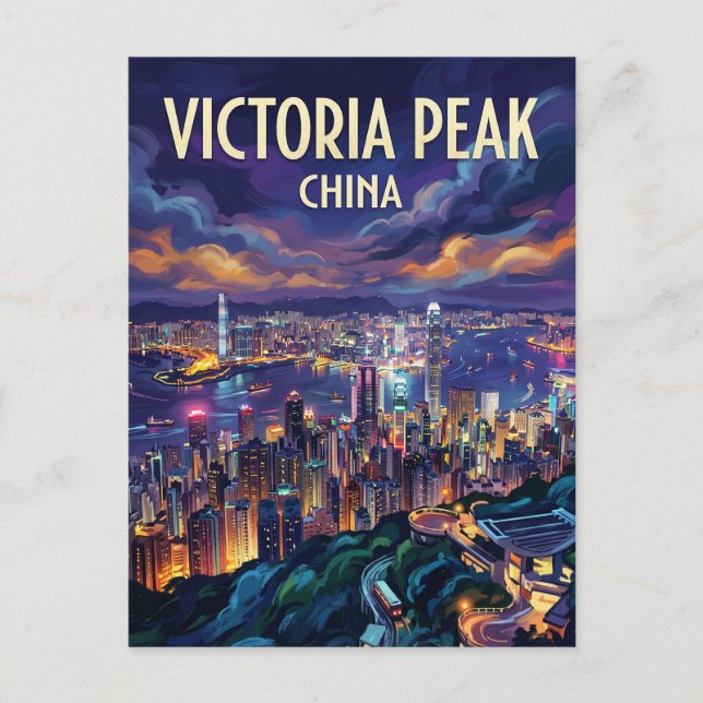Victoria Peak Hongkong Postkarte (Vorderseite)
