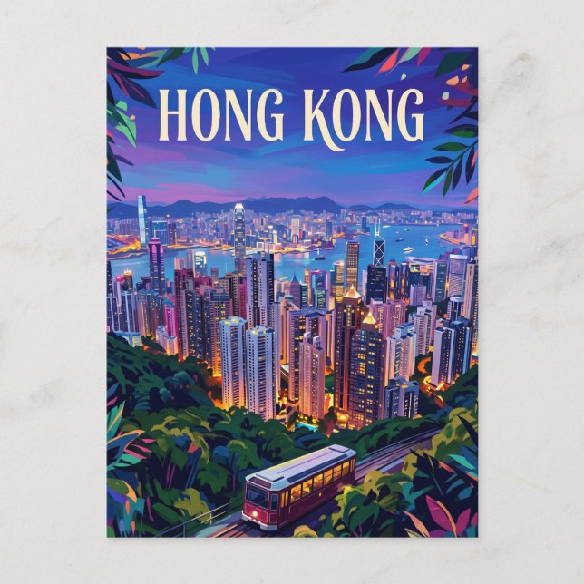 Victoria Peak Hongkong Postkarte (Vorderseite)