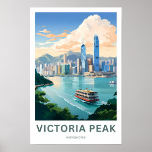 Victoria Peak Hongkong Travel Print Poster