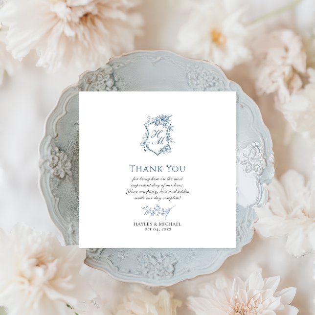 VICTORIA Regency Blue French Garden Paper Napkin Serviette (Von Creator hochgeladen)