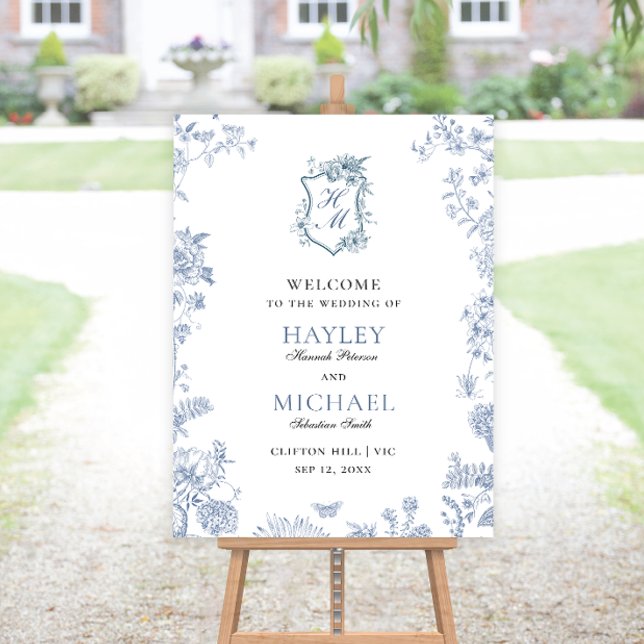 VICTORIA Regency Blue French Garden Willkommenspen Poster (Von Creator hochgeladen)