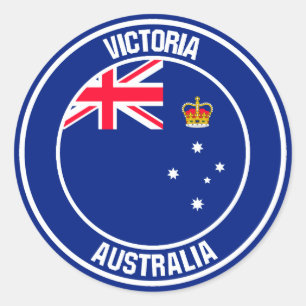 Victoria Round Emblem Runder Aufkleber