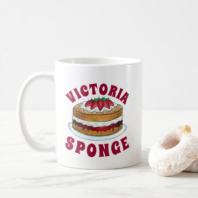 Victoria Sandwich Sponge Cake UK British Pastry Kaffeetasse (Mit Donut)