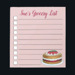 Victoria Sandwich Sponge Cake UK British Pastry Notizblock<br><div class="desc">Das Design zeigt eine originelle Marker-Abbildung eines viktorianischen Biskuits, eines klassischen britischen Gebäcks aus verschiedenen Schichten von zartem Genoisschwamm, Erdbeermarmelade und Creme, überzogen mit frischen Beeren. Victoria Sandwich ist ein beliebtes Gebäck für die Nachmittagstee in ganz Großbritannien. Dieses Konditoredesign ist auch auf anderen Produkten erhältlich. In diesem Shop erhalten Sie...</div>