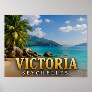 Victoria Seychellen Tropisches Insel-Reise-Souveni Poster