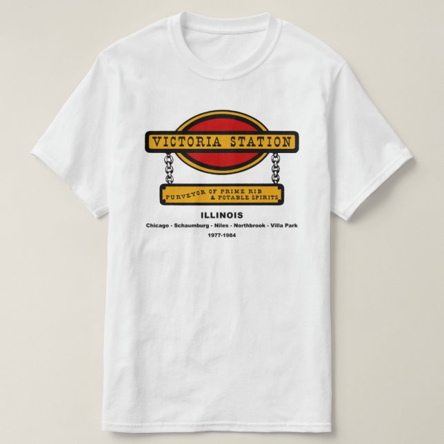 Victoria Station Restaurants von Illinois 1977-198 T-Shirt (Design vorne)