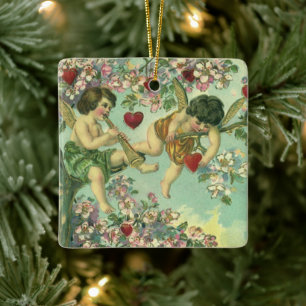 Victoria Valentinstag Putten Vintage Herz Baum Keramikornament