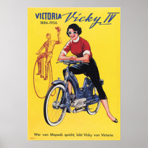 VICTORIA VICKY, Vintages Motorradposter-Werbung Poster