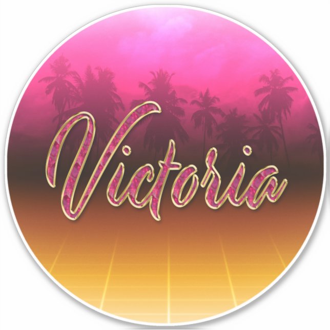 Victoria Vorname Name pink Aufkleber Sticker (Vorderseite)