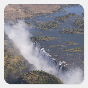 Victoriafälle, Sambesi-Fluss, Sambia - Simbabwe Quadratischer Aufkleber