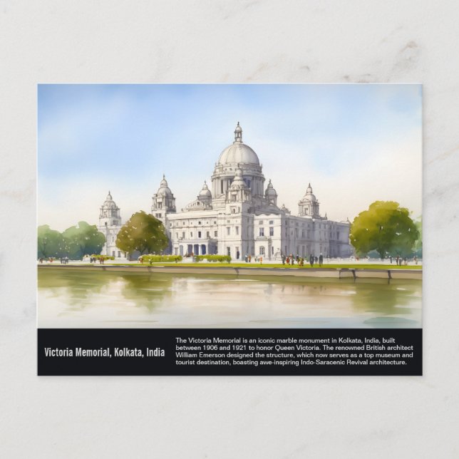 Victorial Kolkata Aquarellmalerei Postkarte (Vorderseite)