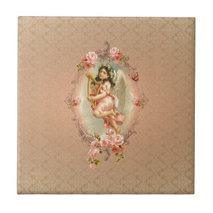Victorian Angel Rose barock vintage floral Fliese