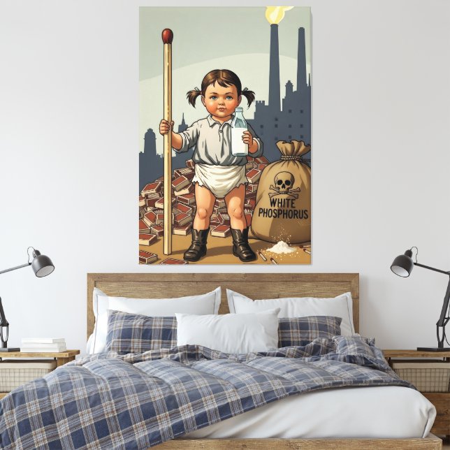 Victorian Baby Girl Canvas - Funny Baby Worker Leinwanddruck (Insitu (Schlafzimmer))